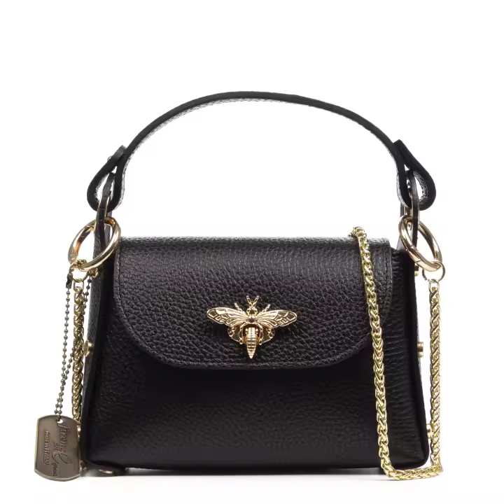 FIRENZE ARTEGIANI Aquileia bolso de mano mujer. Piel auténtica acabado Dollaro. Fabricado en Italia 19x7x13 Cm. - 1
