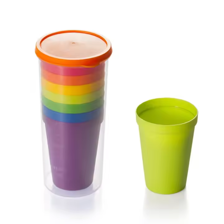 Arco Iris 7 Unidades de plástico conjunto reusable Agua Taza picnic Viajes Fashion Fun portátilArco Iris traje Taza Fiesta Niños Bebida Taza - 1
