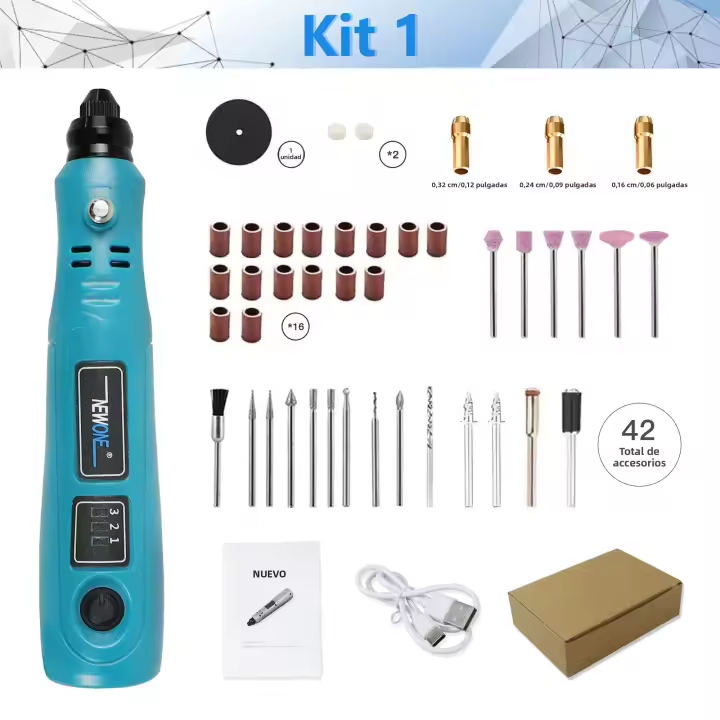 Mini Taladro Eléctrico Recargable 3.6V Con Herramientas Rotativas Para Grabado Y Tratamiento De Accesorios Máquina DIY - 1