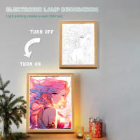 Figura De Anime Con Luz Paint Photo Frame League of Legends Lámpara LED Acción Para Decoración De Habitación Regalos De Navidad - details 2