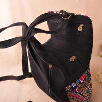 Mochila De Lona Para Mujer Diseño Artístico Vintage Con Bordado Floral Gran Capacidad Para Escuela Y Viajes Bolsa De Hombro - details 11