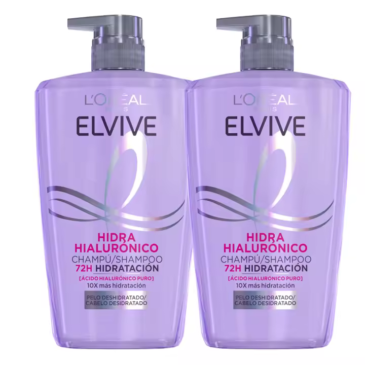 L'Oréal Paris | Rutina Elvive Hidra Hialurónico Champú, Mascarilla, Ecopack, Acondicionador o Serum 72h de Hidratación - 1
