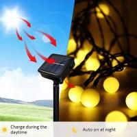 1Pack Luces De Cadena Solar Para Jardín Globos De Navidad Impermeables Con 8 Modos Decoración De Bodas Al Aire Libre Y Navidad - details 1