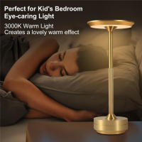 Lámpara De Escritorio LED Recargable Impermeable De Aleación De Aluminio Con Iluminación Para Barra Sala De Estar Lectura Camping Control De Brillo Por Toque Luz Metálica Para Estudio - details 1