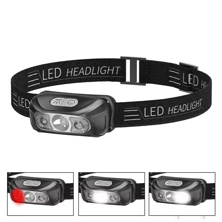 Linterna Frontal LED Mini Con Dos Interruptores Roja Blanca Recargable Por USB Torcha De Batería Luz De Camping Lanterna Flash - 1