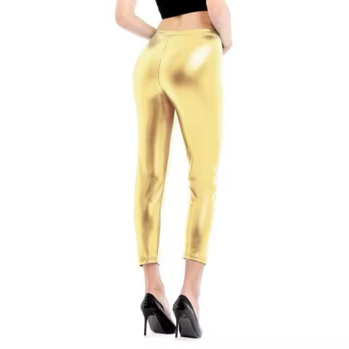 Leggins Brillantes para Niña Mujer, Cintura Elástica y Largo hasta el Tobillo, Mallas para Danza Disco Jazz Baile, Fiesta y Carnaval - 1