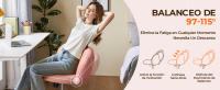 Silla de Escritorio Silla de Oficina Ergonómica sin Brazos Tapizada Rosa con Ruedas Giratorias Respaldo Diseño Nube en Tejido Bouclé Altura Ajustable - details 1