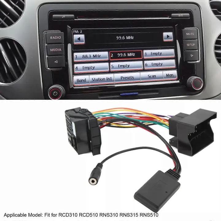 Car Bluetooth5.0 AUX Adapter with Hands-Free Microphone for RCD310 RCD510 RNS310 - 1