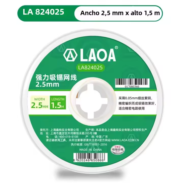 LAOA Herramienta De Limpieza Y Eliminación De Soldadura En Placa De Circuito 1.5M Cable De Absorción De Plomo Puro Potente Para Soldadura Fina De 0.05mm - 1