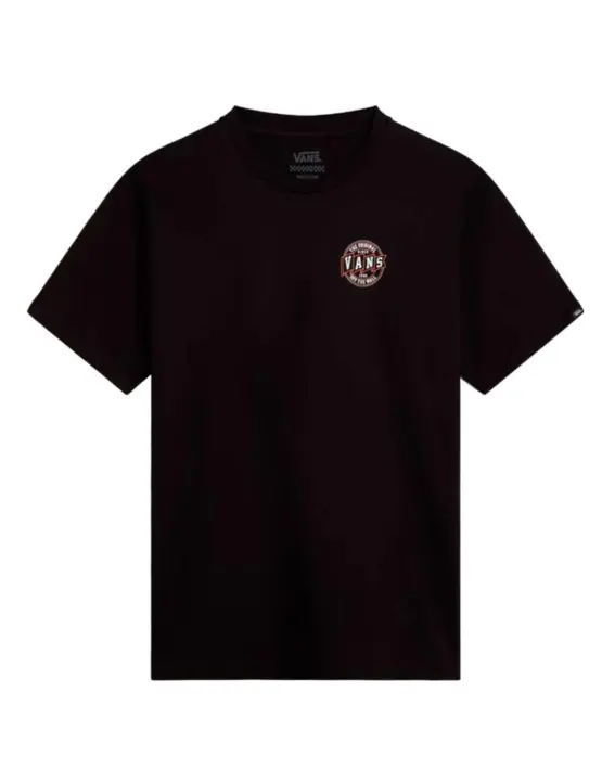 Camiseta Vans OG Pennant Hombre Negro - Algodón - Logo Amarillo - 1
