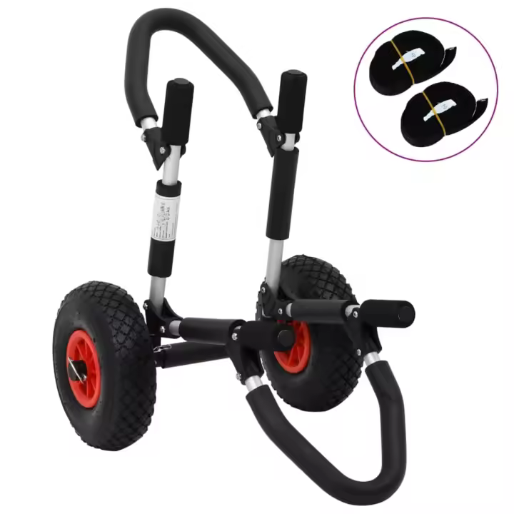 vidaXL Carrito SUP para tabla de surf plegable aluminio en dimensiones 67 x 46 x 55 cm/80 x 65 x 41 cm - 1