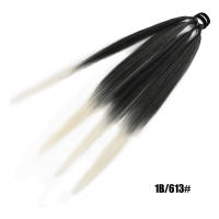 Extensiones De Cabello Sintético Para Cola De Caballo Enredadera De Boxeo En Color Ombre Marrón 26 Pulgadas Con Diadema DIY - details 7