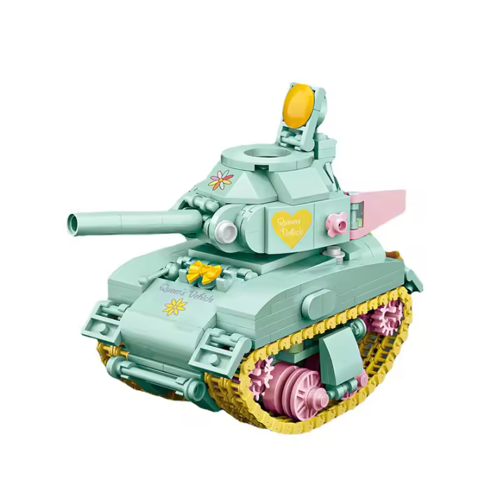 Bloques De Construcción De Tanque Creativos 455 Piezas En Colores Rosa Y Verde Juguete De Asamblea Para Niños Regalo De Navidad - 1