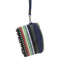 Monedero De Tela De Algodón Para Mujer Y Niñas Con Doble Cierre Monedero Porta Llaves Y Tarjetas Estilo Étnico Y Geométrico - details 11