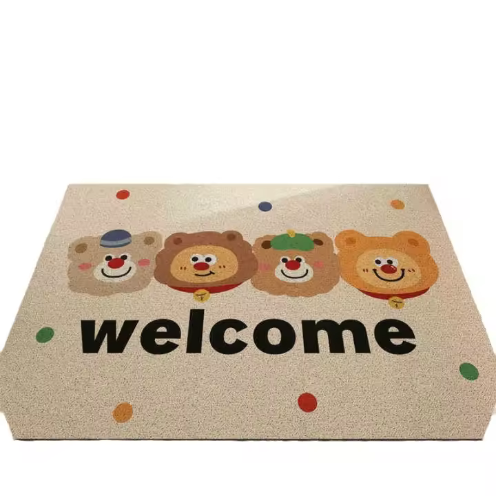 VIKAMA Alfombra De Baño De Goma De Caucho Con Diseño De Oso De Dibujos Animados Resistente a La Suciedad Y Antideslizante Para Cocina Y Sala De Estar Decoración De Hogar - 1