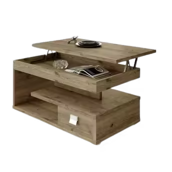 BATZAR Mesa centro elevable Luxe color madera - 1