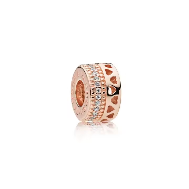 787415CZ - Separador Pandora Rose con circonitas y corazones Ref 787415CZ 787415CZ PANDORA Raíz Joyas de Plata Promoción 3x2 en Joyas de Pandora Joyas Pandora MUJER inicio Separadores Pandora Mujer Pandora original - 1
