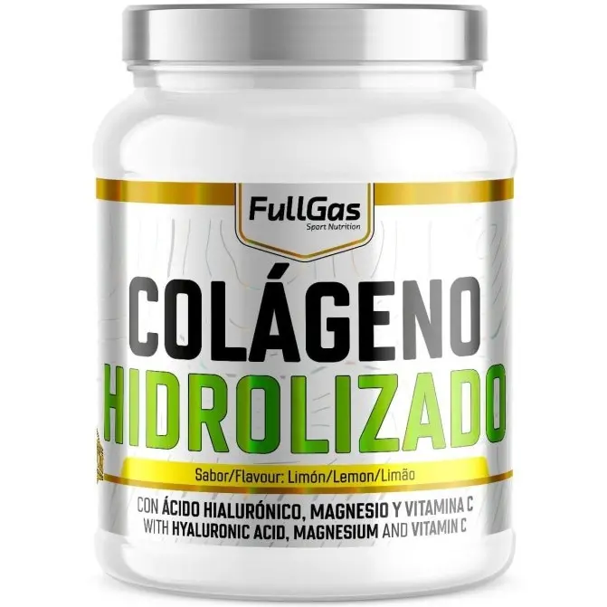 COLÁGENO HIDROLIZADO LIMÓN 400G - Fullgas  Con vit C, magnesio, ácido hialurónico  Piel, pelo, articulaciones - 1