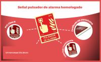 Banner - Señal pulsador alarma homologada PVC 21x30cm