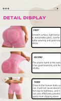Shorts De Fitness Sand Washed Sin Costuras Para Mujer Cintura Alta Levantamiento De Caderas Deporte Y Salud Verano Exterior - details 3