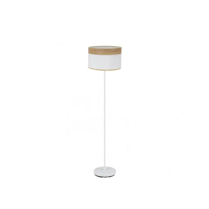 Fabrilamp - Pie Salon Cloe 1xe27 Blanco/blanca-madera Clara 162x40x40 cm - 1