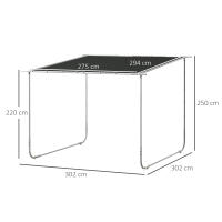 Outsunny Pérgola 3x3 m Cenador de Jardín con Ruedas Protección UV 30+ Impermeable Sacos de Arena y Marco de Acero para Patio Terraza Balcón - details 2