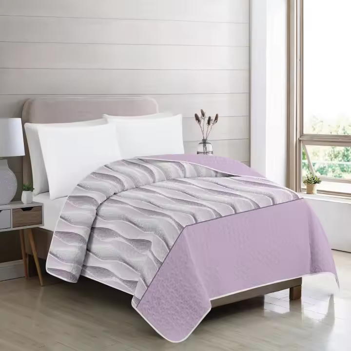 Vivid Torral by Rutes  - Colcha Bouti Verano Bruno Lila Estampada Reversible (No Incluye Fundas De Cojines) Poliéster, Fresquita, Transpirable, Diseño, Primavera, Verano - 1