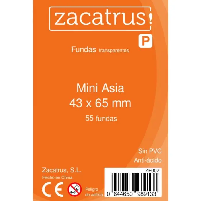Fundas Mini Asia 43x65mm Zacatrus (55 uds) Fundas Zacatrus - 1