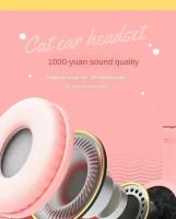 Auriculares De Juego Inalámbricos P47M Con Orejas De Gato Luminosas Y Micrófono Control LED Estéreo Para Teléfono Bluetooth Regalo - details 3