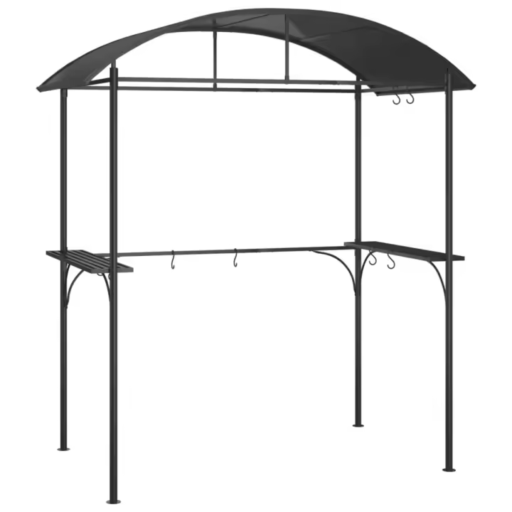 vidaXL Cenador barbacoa estante lateral acero antracita 220x115x230 cm - 1