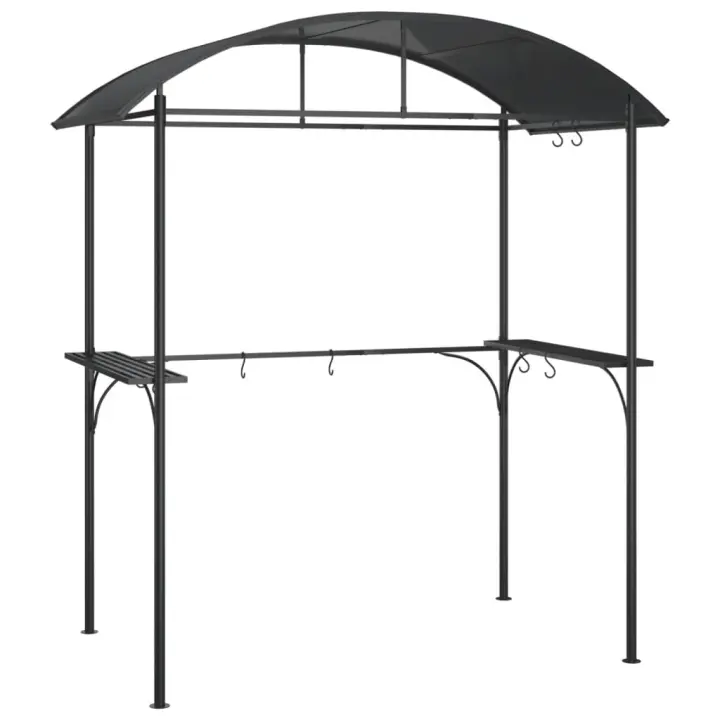 vidaXL Cenador barbacoa estante lateral acero antracita 220x115x230 cm - 1