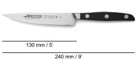 ARCOS Manhattan - Cuchillo de Verduras (130 mm) - Acero Inoxidable Forjado Nitrum® - Mango de Polioximetileno Negro - 161100 - details 0