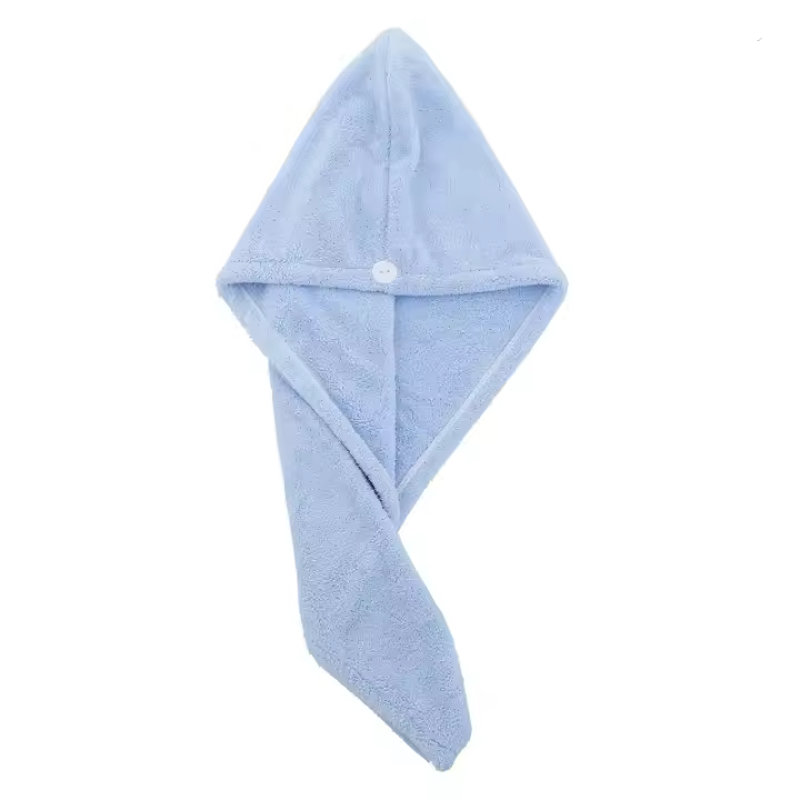 Toallas de Microfibra para Secar el Pelo, Turbante de Secado Rápido Superabsorbente con Botón, Gorro para Cabello Largo, Rizado y Grueso, Ideal para SPA y Maquillaje - 1