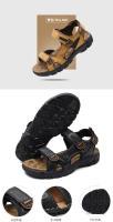 Nuevos Sandalias Para Hombre Con Suela Gruesa Y Capa Exposada De Cuero Genuino Casual Ligeros Zapatillas De Moda Con Cierre De Correa Y Suela De Goma - details 3