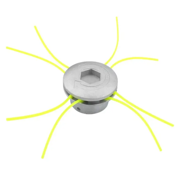 Cabeza De Trimmer De Hierba Universal En Aluminio Con 4 Líneas Cabeza De Cortacésped De Nylon Para Motosierra Plata - 1