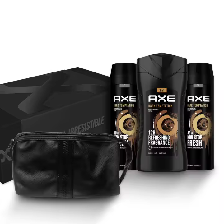Axe Caja Regalo Dark Temptation: Desodorante 200ml x2, Gel de Ducha 250ml x1, Neceser x1 - 1