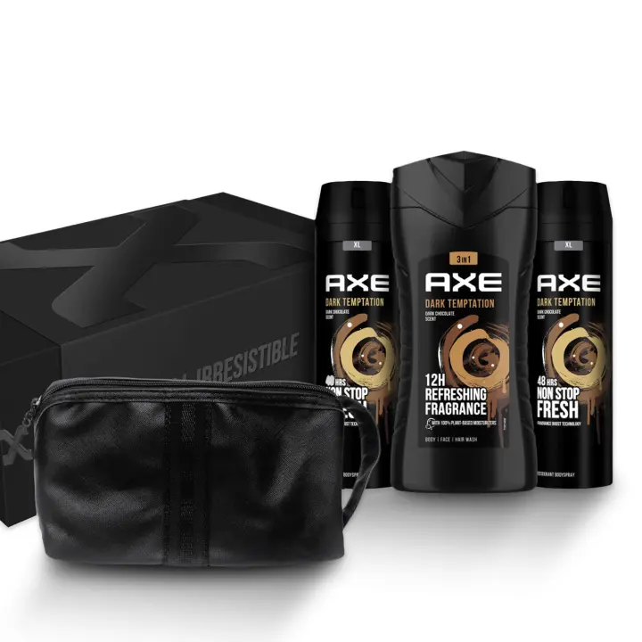 Axe Caja Regalo Dark Temptation: Desodorante 200ml x2, Gel de Ducha 250ml x1, Neceser x1 - 1