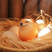 Decoración Creativa De Shiba Inu En Forma De Huevo Realista Para Escritorio PVC Regalos Divertidos De Navidad Para Oficinas Y Hogares - details 5