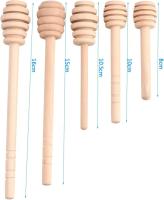 Caña de miel, 50 pcs/set Mini caño de miel de madera para el hogar Palos de agitación Palo de varilla de agitación de recogida de miel para melaza de jarabe de miel o cualquier líquido viscoso (10,5 cm) - details 0