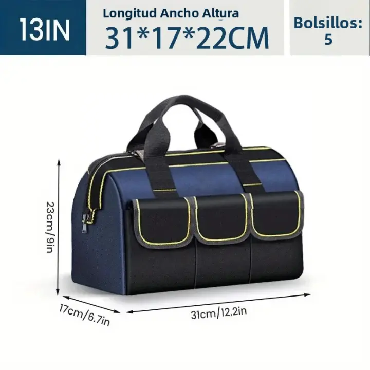 Bolsa De Herramientas Multifuncional 13in-23inch Capacidad Grande Resistente Al Agua Y Al Desgaste Con Múltiples Bolsillos Para Electricista - 1