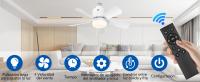 Ventilador de Techo con Luz, Compatible APP, LED Lampara Ventilador Silencioso, Temperature de Color 3000K-6500K, para Dormitorio, Sala de Estar, Cocina, Garaje, Interfaz E26/E27 - details 1
