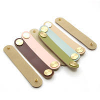Pomo De Cuero Artificial Y Metal Para Muebles De Niños Estilo Nórdico Pull De Cobre Para Armario De Cocina Y Gabinete Herramienta De Muebles - details 1