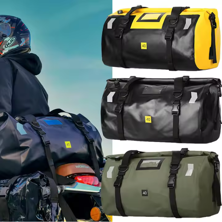 Bolsa De Asiento Trasero Universal Para Motocicleta Impermeable De 40L/66L Durable Con Capacidad Alta Para Motocross Y Actividades Al Aire Libre Color Amarillo Negro Verde Militar - 1