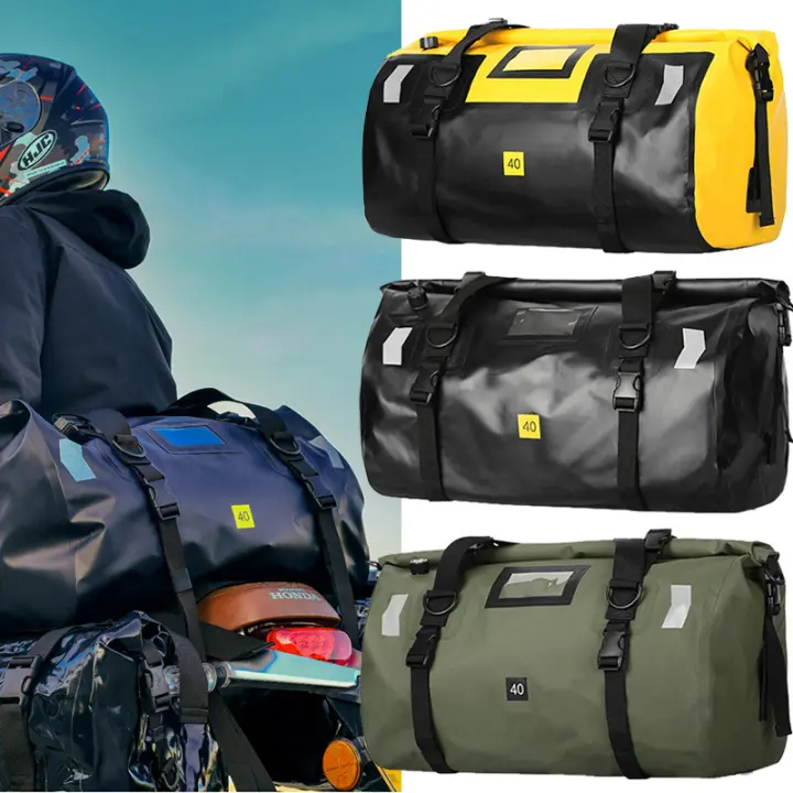 Bolsa De Asiento Trasero Universal Para Motocicleta Impermeable De 40L/66L Durable Con Capacidad Alta Para Motocross Y Actividades Al Aire Libre Color Amarillo Negro Verde Militar - 1