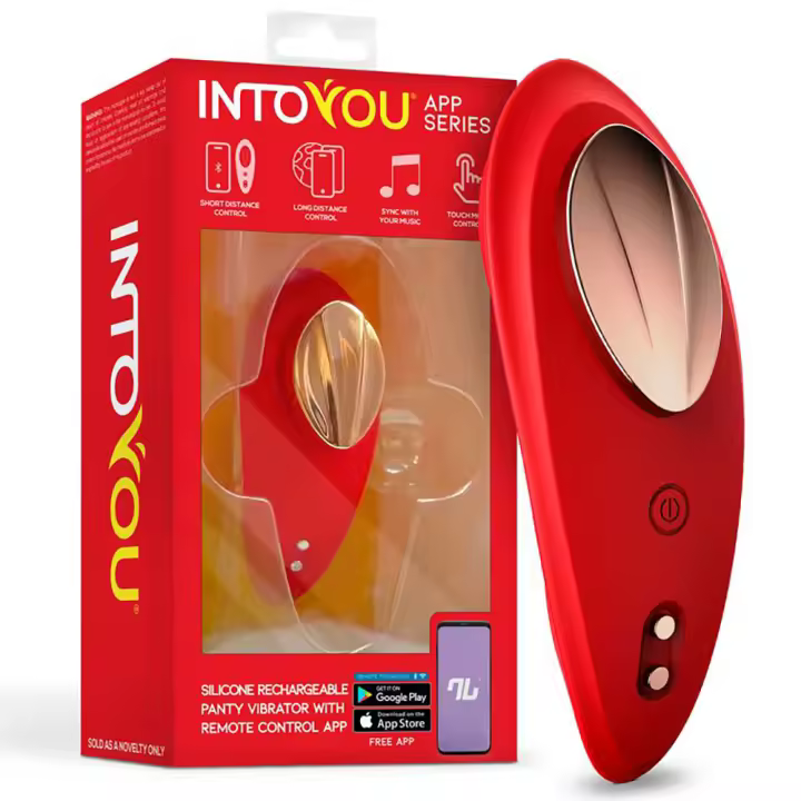 INTOYOU APP SERIES SILICONE VIBRADOR DE BRAGUITA CON APP SILICONA SILICONA COLOR ROJO JUGUETES SEXUALES - 1