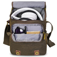 Bolsa De Hombro Para Cámara Cwatcun De Lona Resistente Al Agua Para Canon Nikon Sony Estuche Antichoque Para Lente De Fotografía - details 3