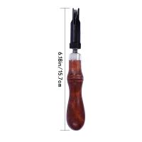 1Pcs Herramienta De Grabado Ajustable En V Para Madera Y Cuero Durable Manija De Madera Herramientas De Arte Y Manualidades - details 1