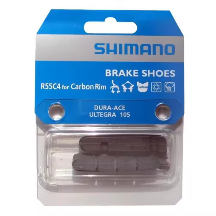 SHIMANO | Zapatas De Freno Para Pista De Carbono R55C4 - - Zapatas de freno optimizadas para llantas de carbono.
- Funcionan bien en seco y en mojado.
- Muy resistentes frente al desgaste en mojado.
- - 1