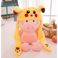Divertido sombrero de peluche Pikachu, oído movimiento salto, Cosplay - details 1