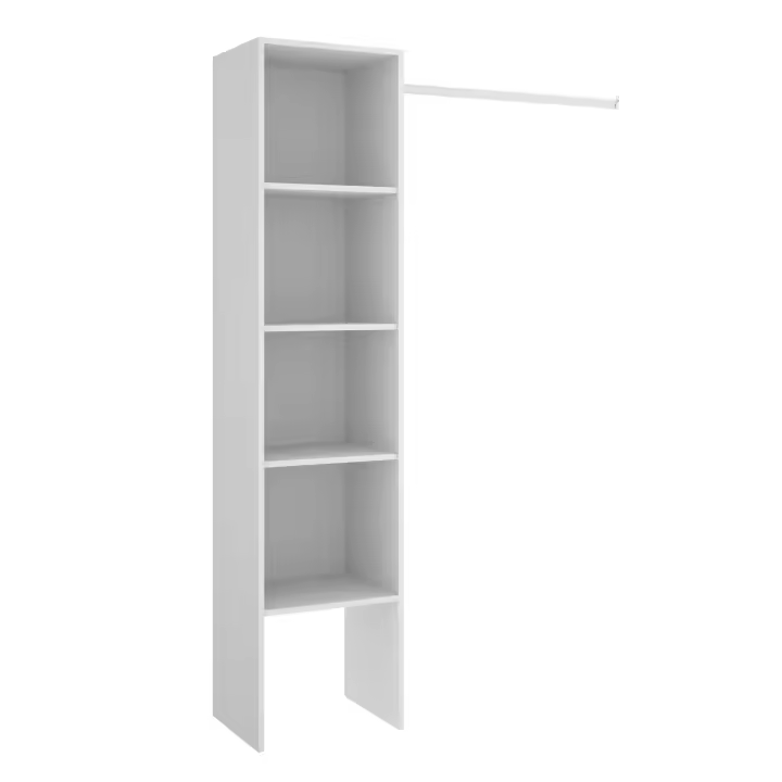 Kit Vestidor 1 Columna + 1 Barra Suit Blanco - Armario Modular 185,5x137,5x40,2 cm Armario para dormitorio - Fabricado en España - Melamina Alta calidad - Somnia Descanso - 1